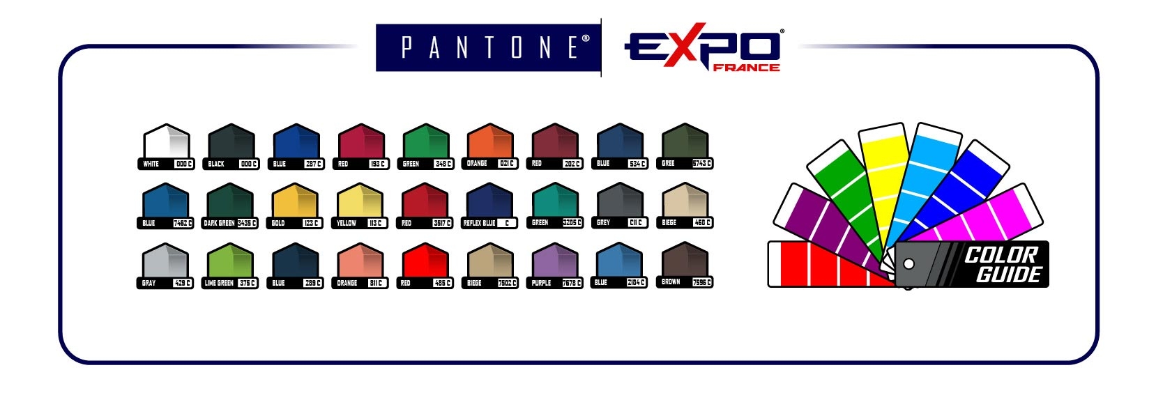 Coloris disponibles nuancier pour tube colonne gonflable