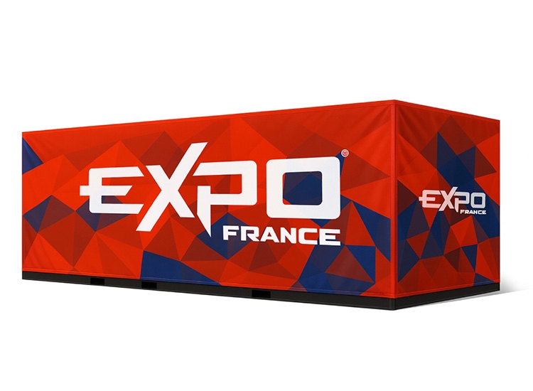 Housse container 40 pieds en toile fabrication EXPO FRANCE