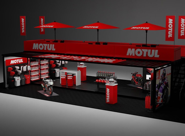 Visuel 3D am&eacute;nagement container boutique Motul
