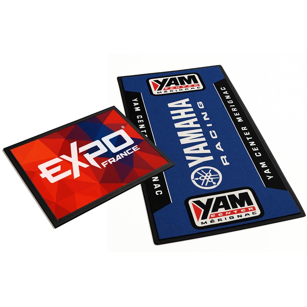 Tapis de sol accueil moto personnalisable Expo France