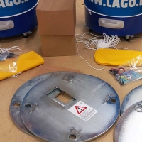 Lest acier rond totem gonflable