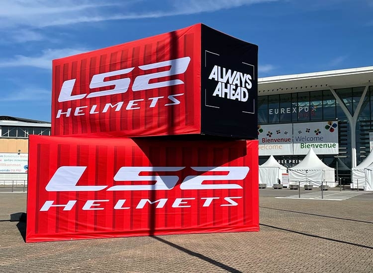 Housse container exposition salon Lyon LS2 EXPO France